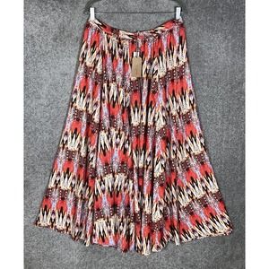 Christian Siriano Tribal Print‎ Flare Maxi Pull On Skirt Womens Size Large NWT